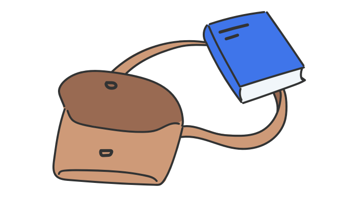 가방과 책 일러스트